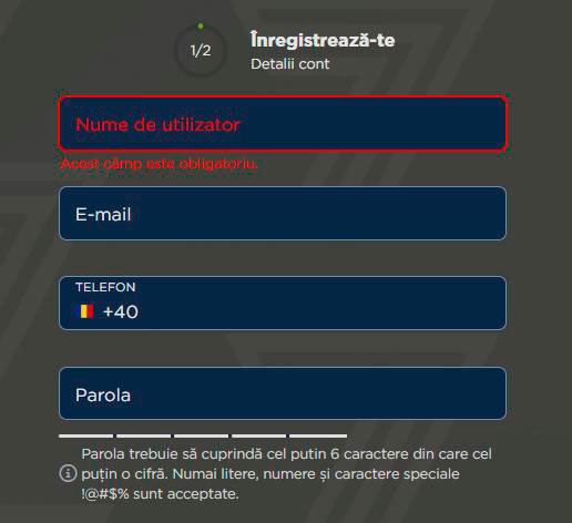 înregistrare cazinou redsevens